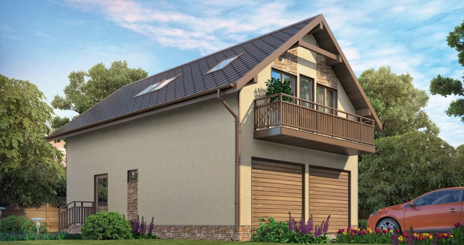 Дом с мансардой над гаражом