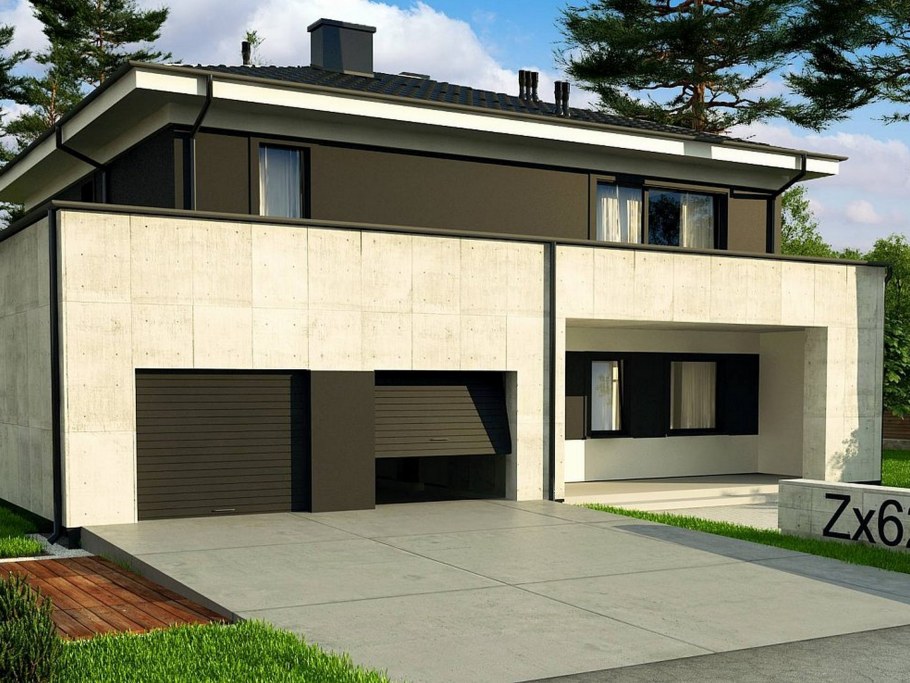 Двухэтажный дом с гаражом на 2 авто