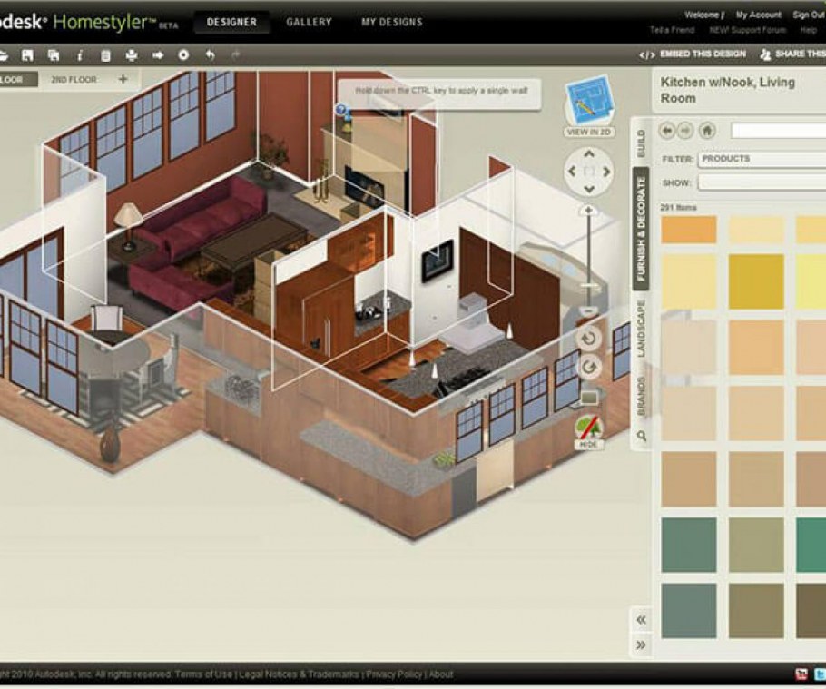 3д визуализация интерьера в программе homestyler