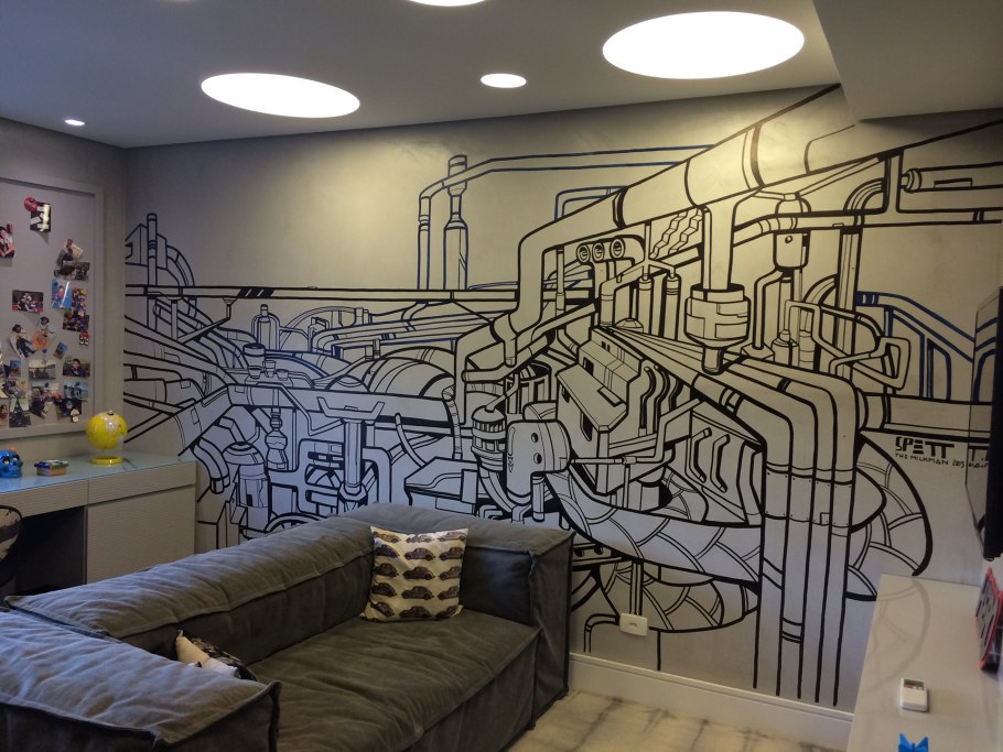 Разрисованные стены в комнате