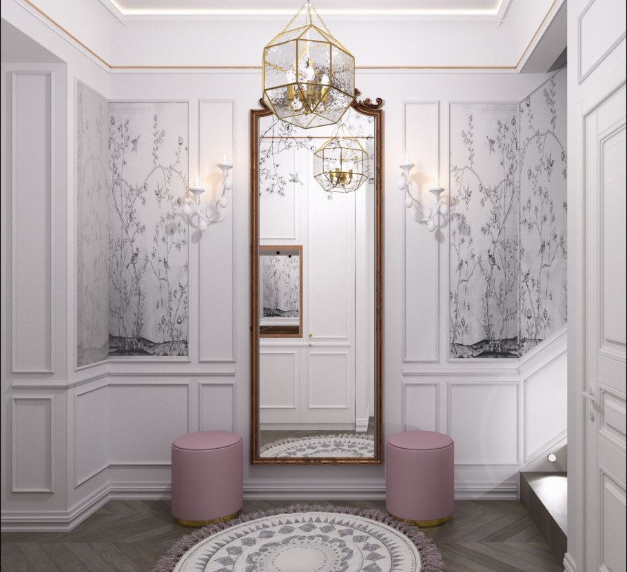 Молдинги в прихожей