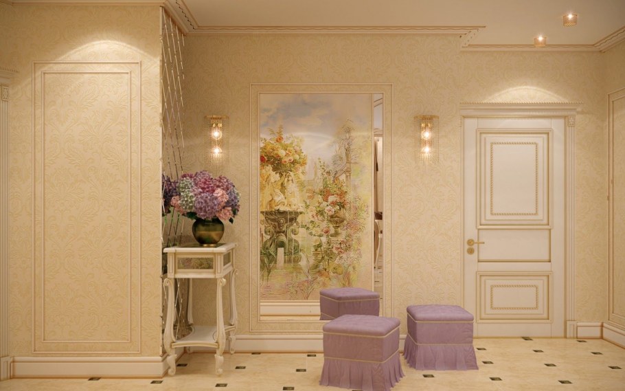 Фрески в интерьере прихожей