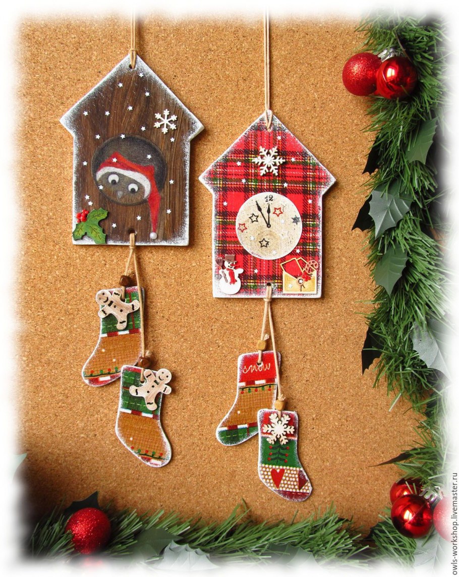 Текстильные новогодние украшения