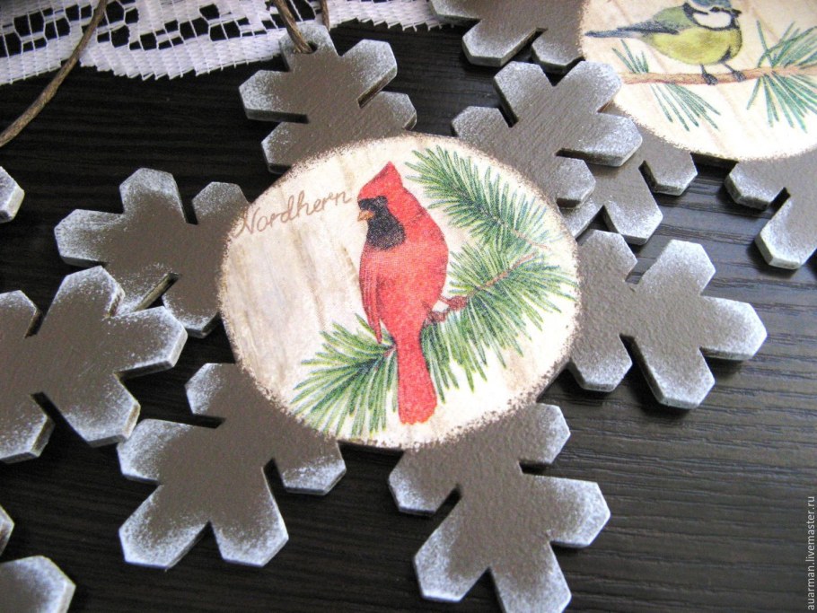 Новогодние подвески из бумаги