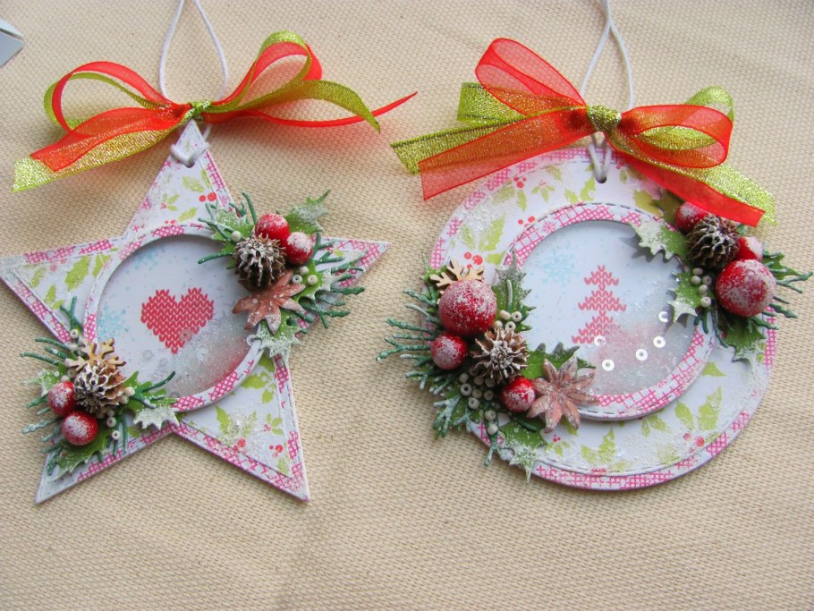Новогодние подвески декупаж