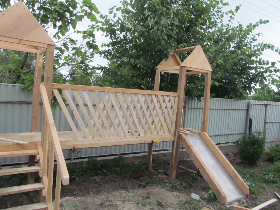 Детская горка своими руками