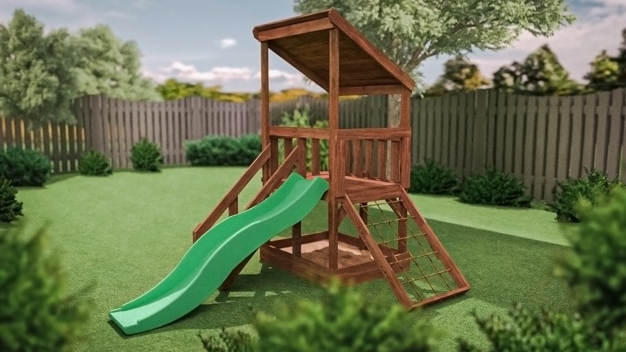 Детская горка с песочницей