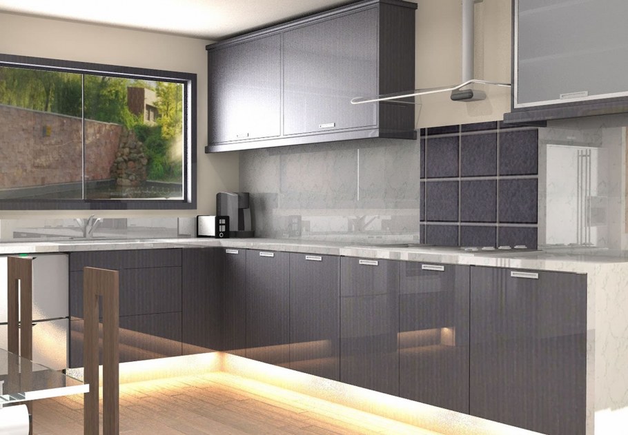 Комбинированный кухонный фартук