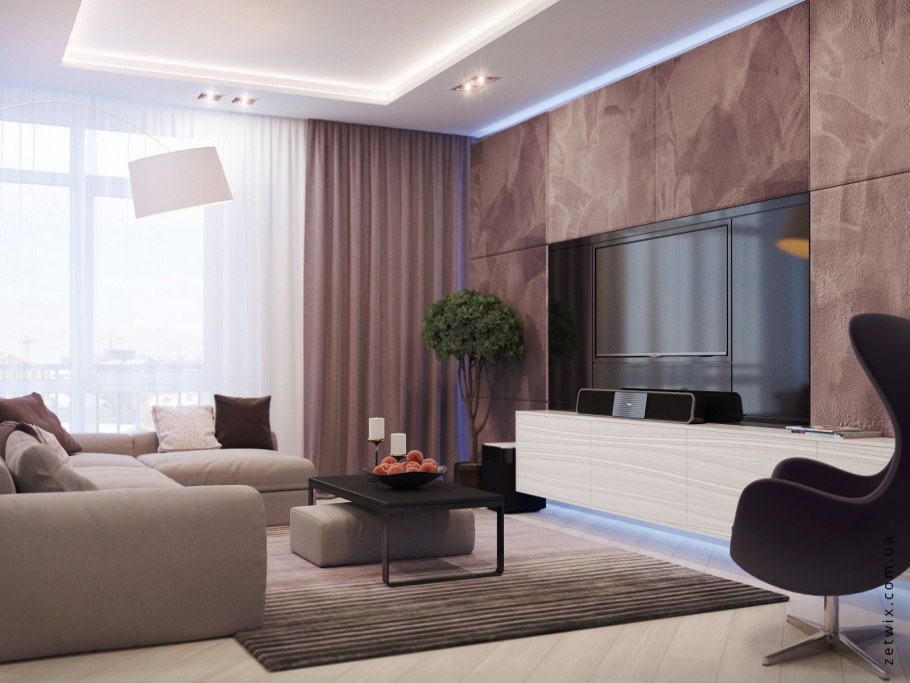 Гостиная в кофейном тоне