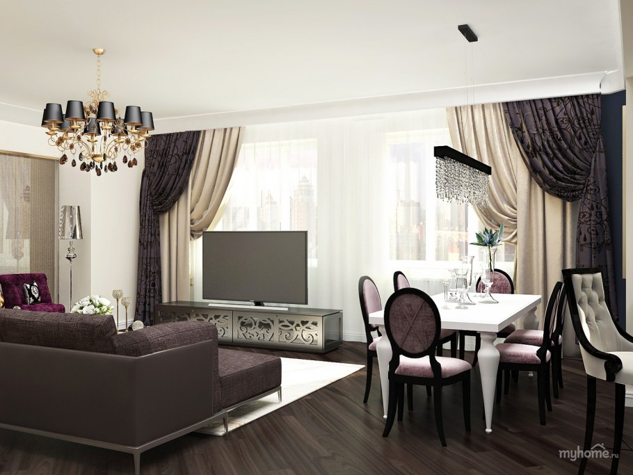 Гостиная в хрущевке в стиле арт деко