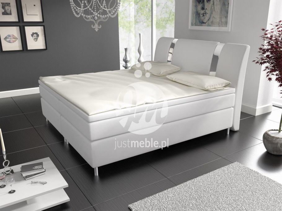 Кровать двуспальная белая высокая