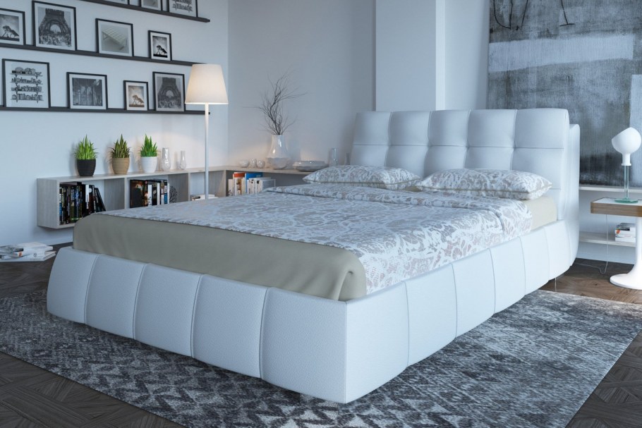 Белая кровать 160х200 Hoff