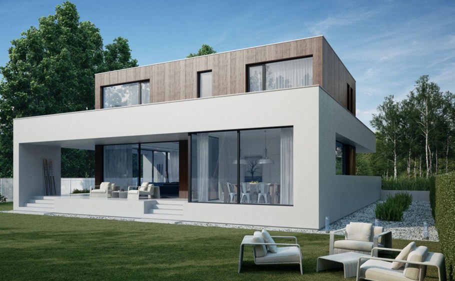 Дома из пеноблоков в стиле Модерн