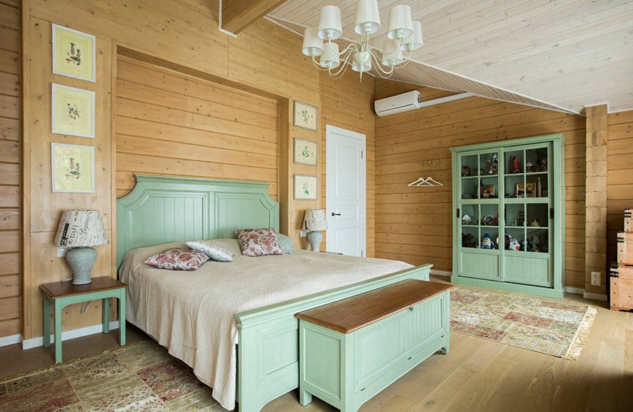 Деревянная спальня интерьер