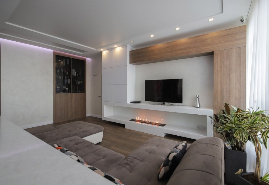 Гостиная мебель с биокамином