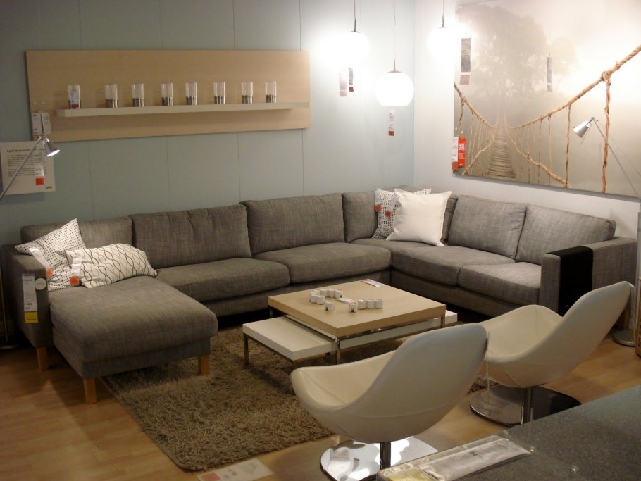 Гостиная с угловым диваном икеа