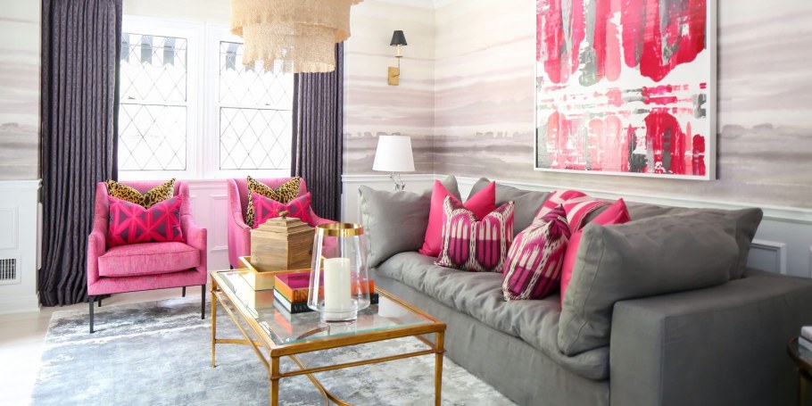 Розовые акценты в интерьере
