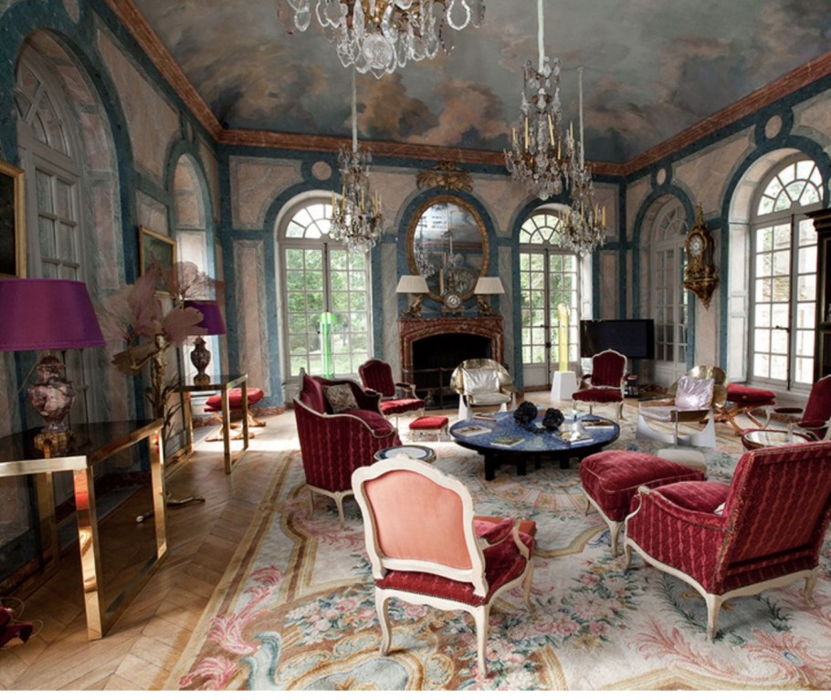 Замок во Ле Виконт во Франции интерьер