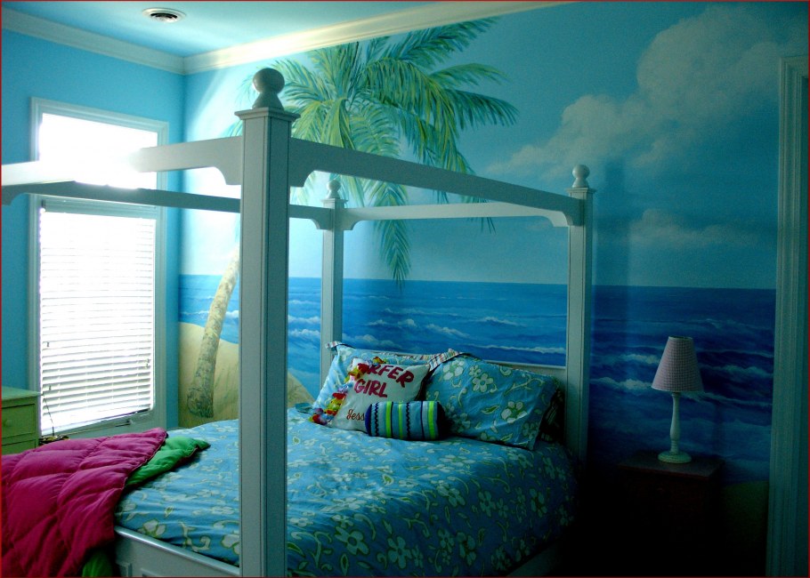 Спальня в пляжном стиле