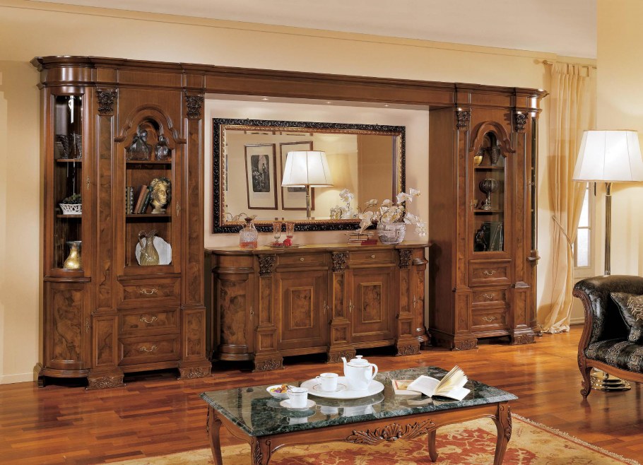 Стенка в гостиную классика