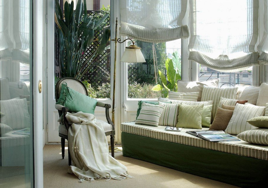 Английские шторы на кухню