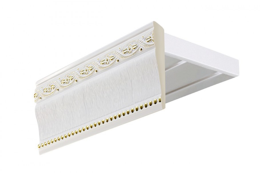 Карниз шинный двухрядный Эскар Фиджи белый