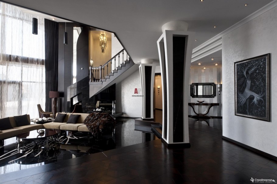 Пол в гостиной в стиле арт деко