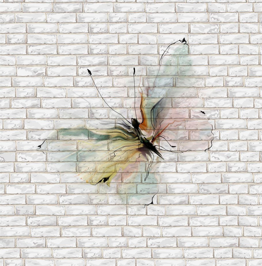 Нарисованные кирпичи на стене