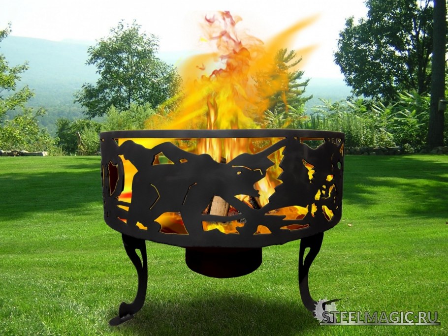 Костровая чаша из металла разборная