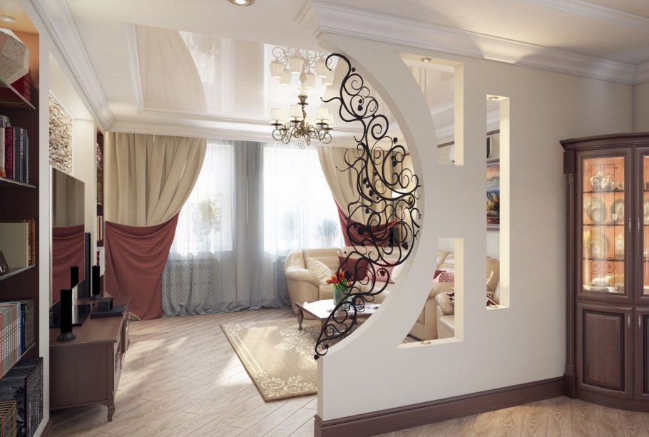 Декоративные перегородки из гипсокартона