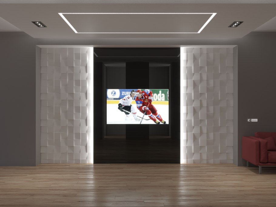 Телевизор на стене в интерьере