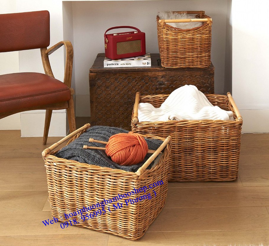 Плетеные корзины в интерьере