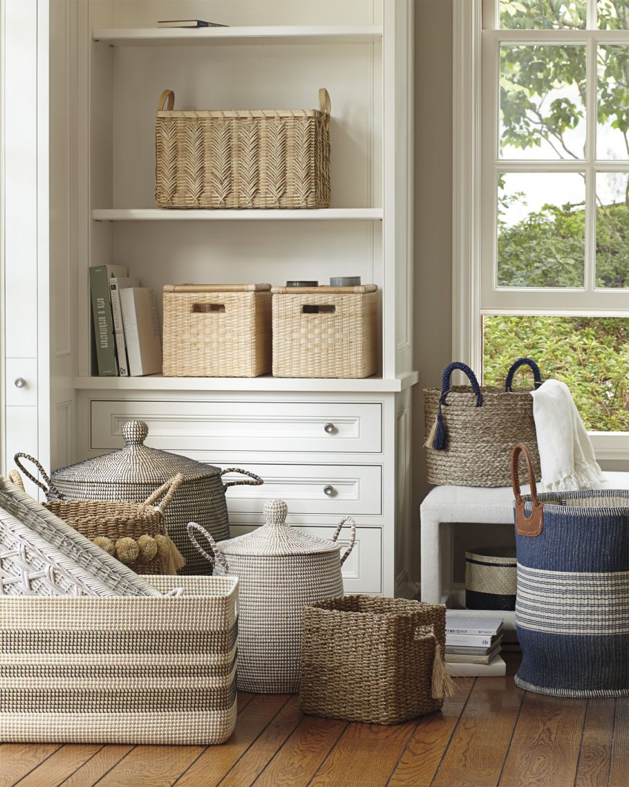 Плетеные корзины в интерьере