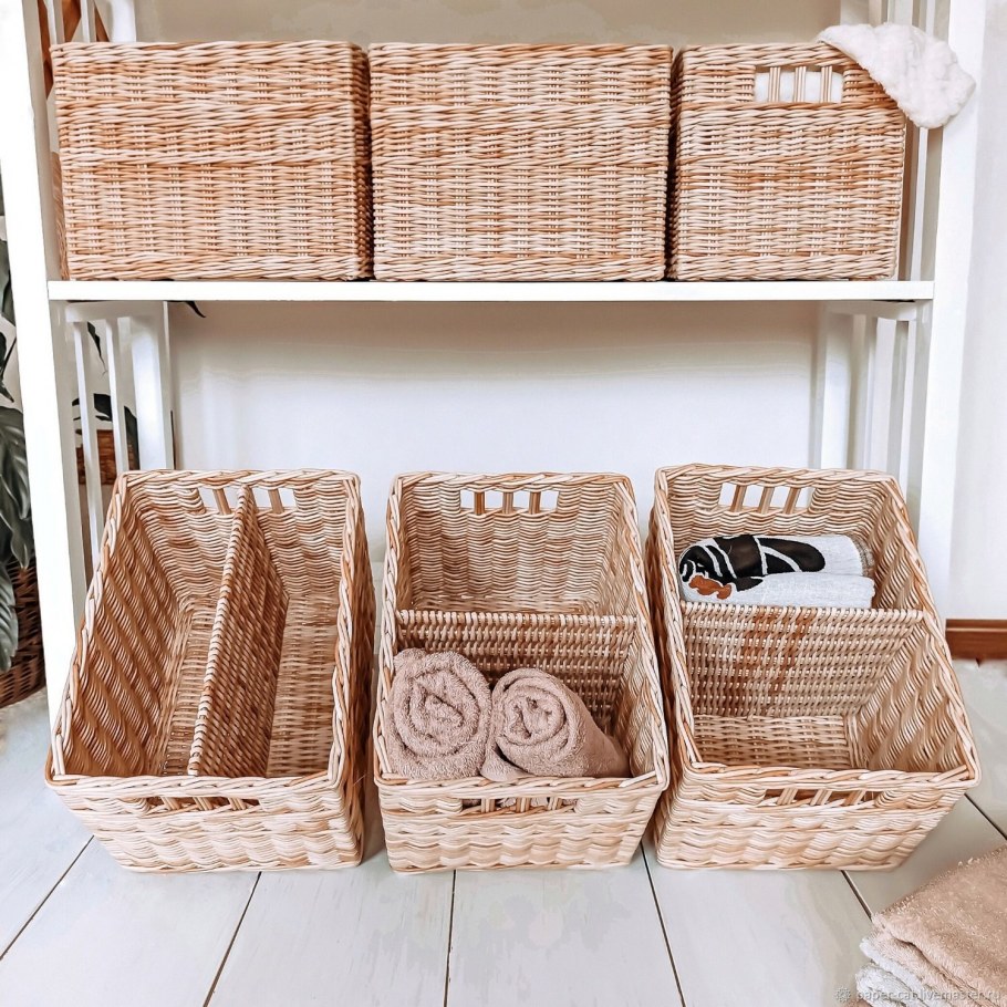 Плетеные корзины в интерьере