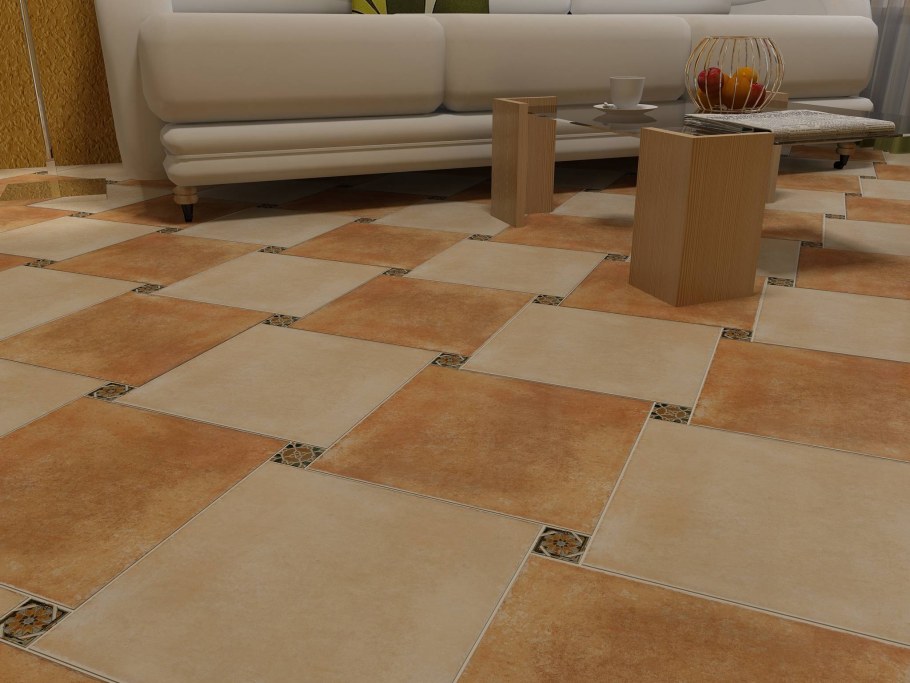 Напольная плитка с вставками