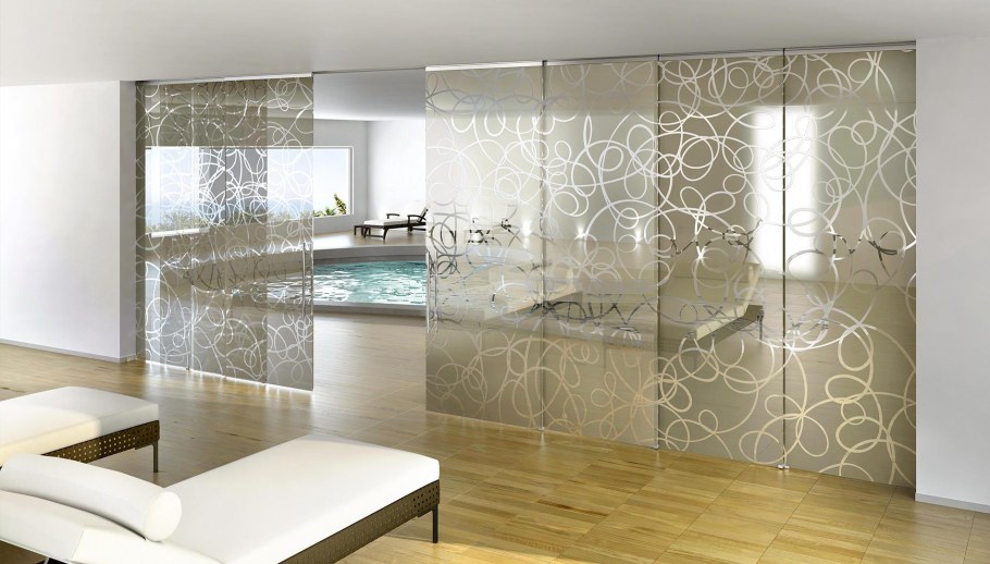 Декоративные стеклянные перегородки