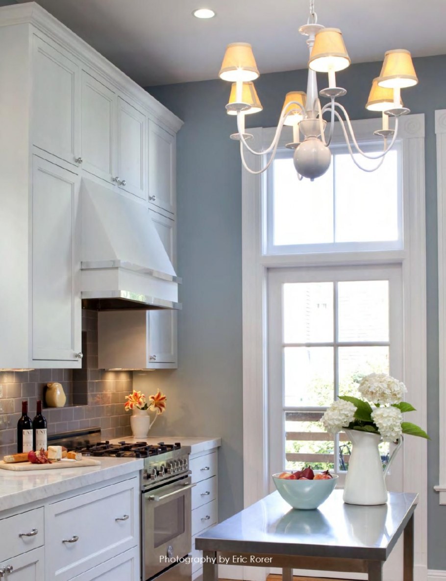 Цвет стен для белой кухни