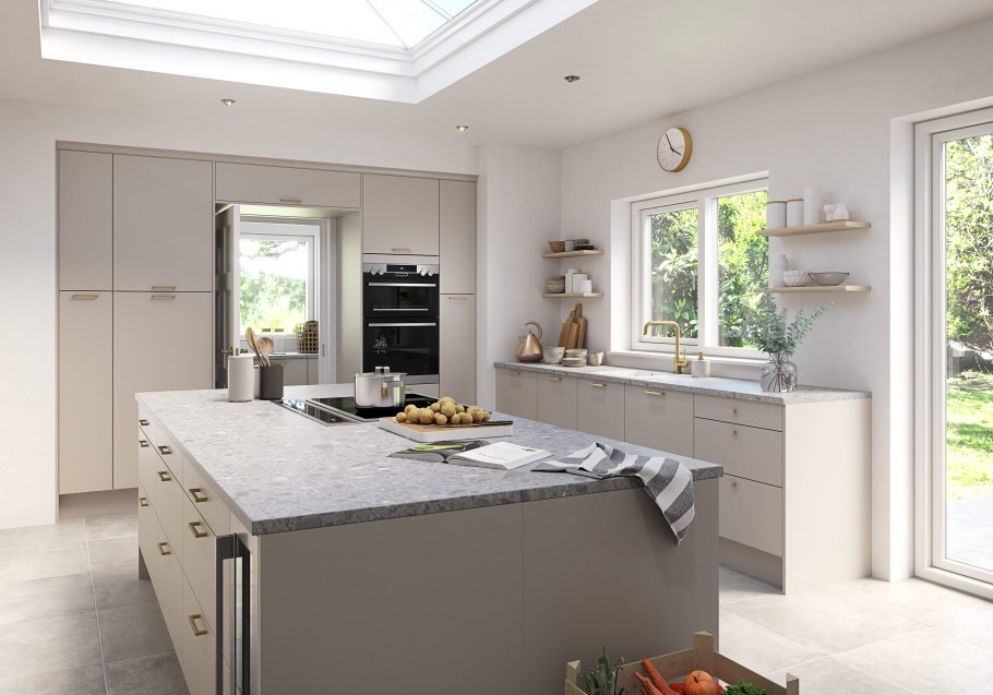 Кухня с деревянной столешницей