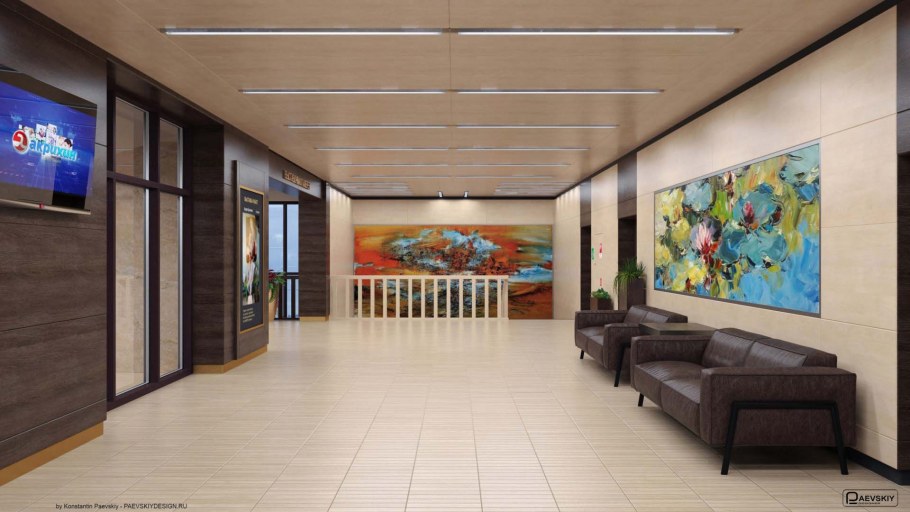 Интерьер фойе дома культуры
