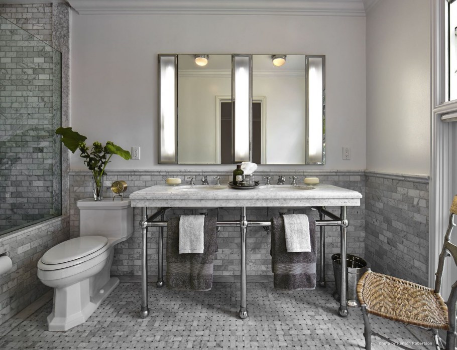 Ванная комната серый мрамор