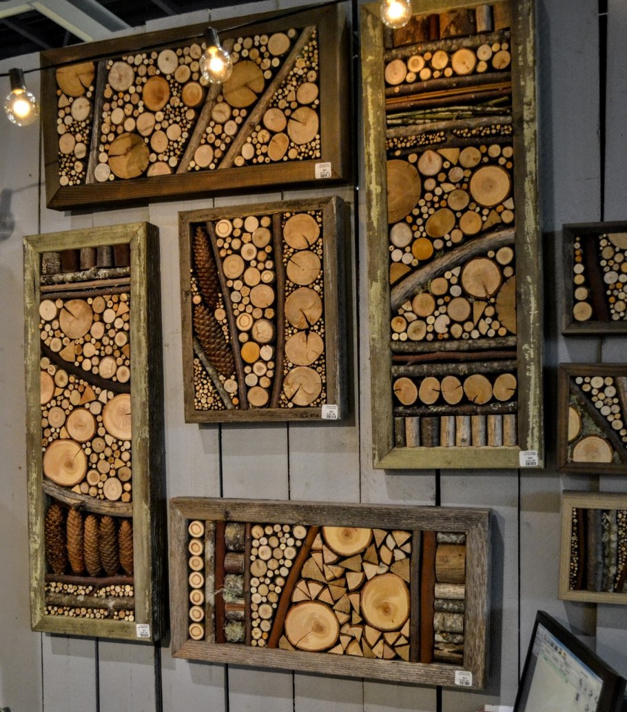 Панно из спилов дерева на стену