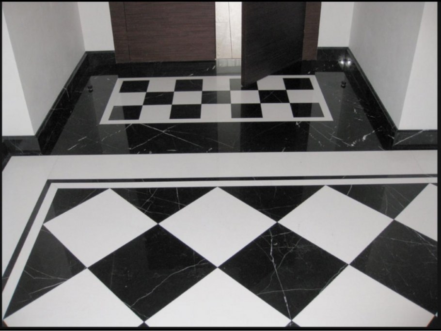 Плитка шахматная на полу