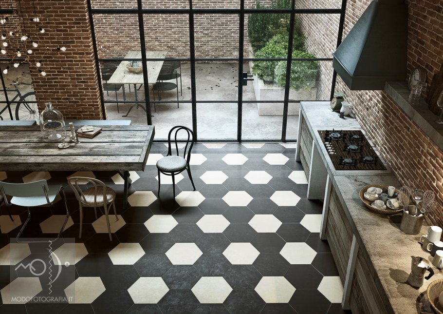 Гексагон в лофте плитка