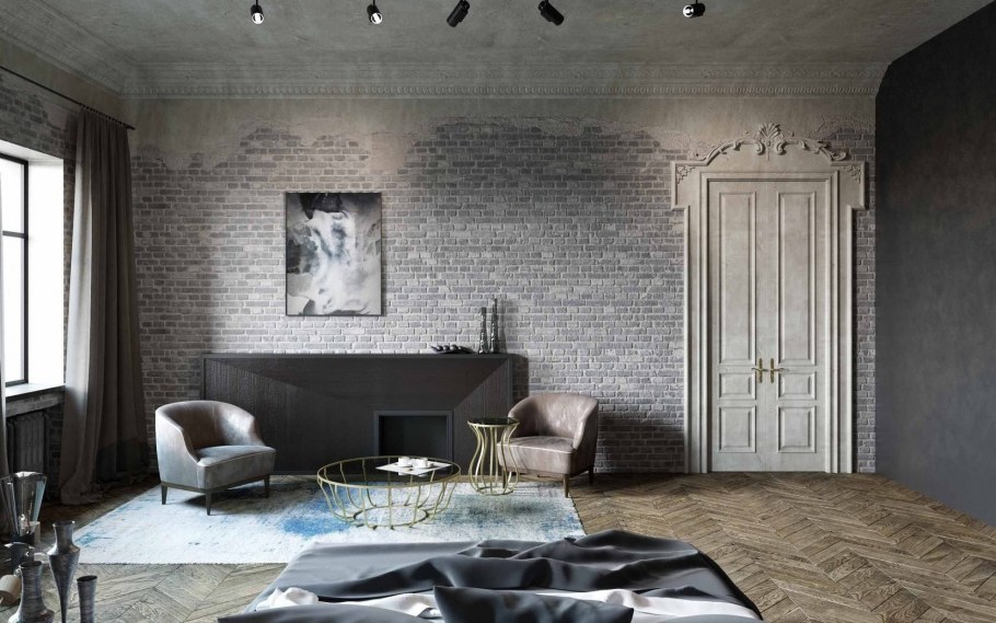 Декоративный кирпич в интерьере