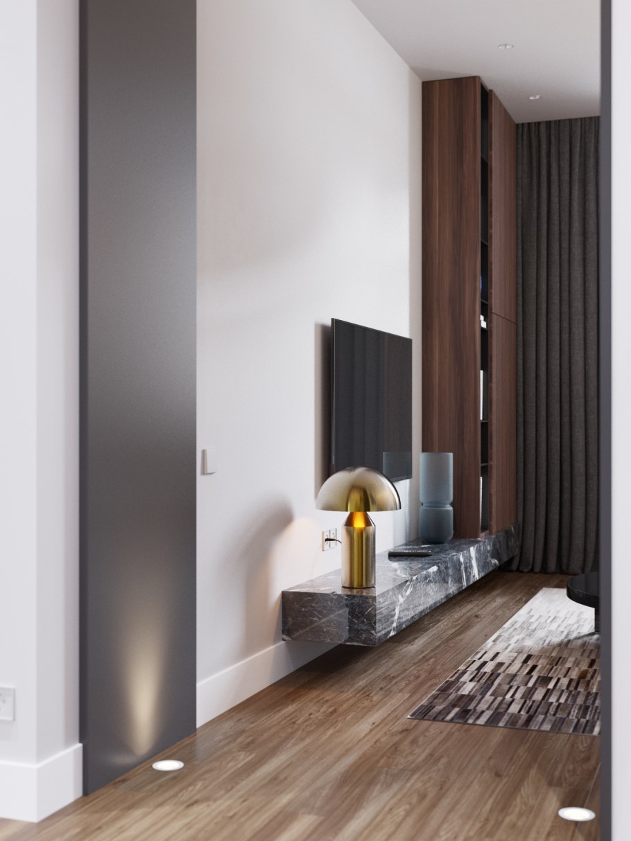 Потолочный плинтус в интерьере лофт