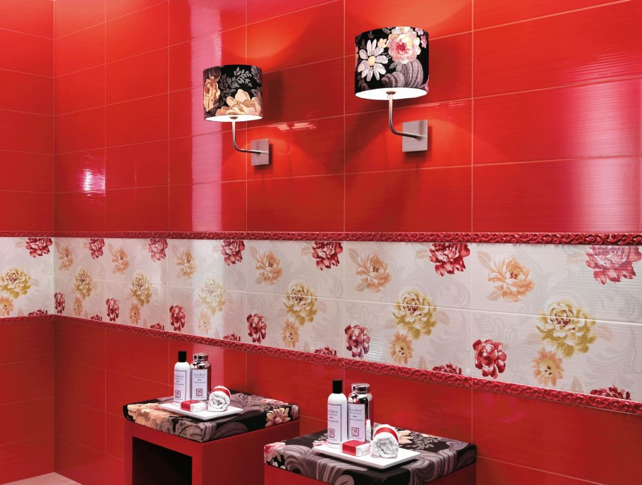 Кафельная плитка красного цвета