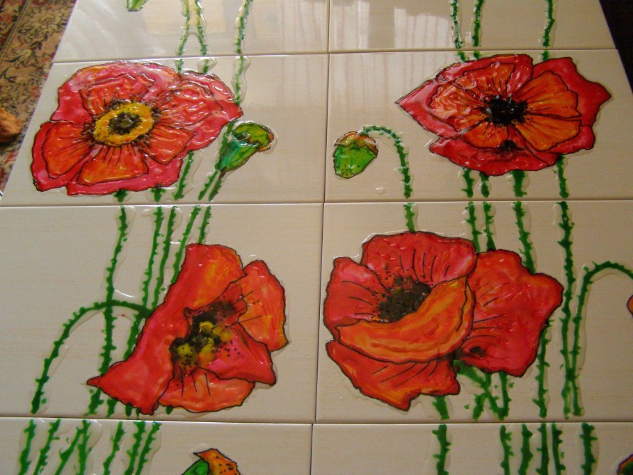 Панно с маками плитка ванная