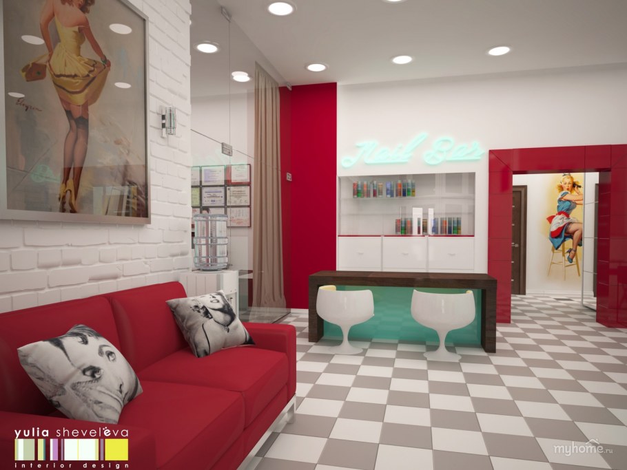 Салон красоты в стиле пин ап