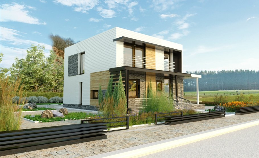 Дом с плоской крышей монолит 170 м