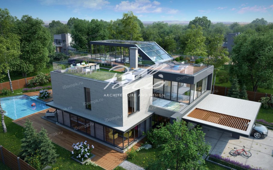 Дом с плоской крышей 160кв